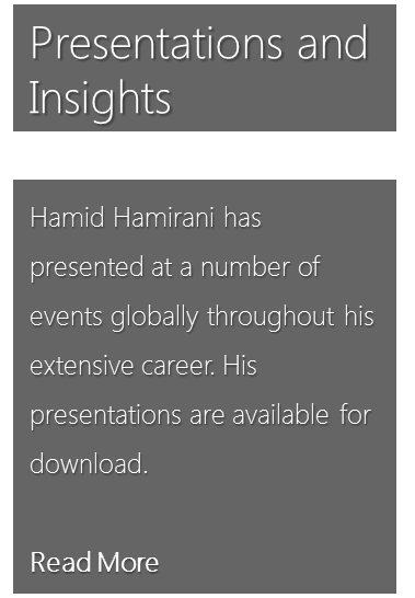 Presentations and Insights